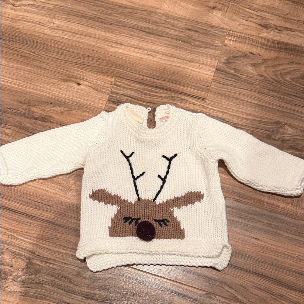 Zara Cream Reindeer Sweater for Kids